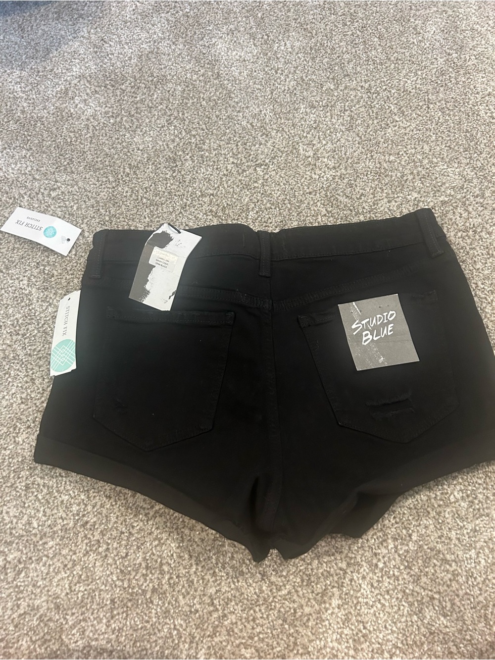 Studio Black High-Rise Denim Cutoff Shorts